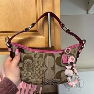 Coach Pink and Brown Women's Bag